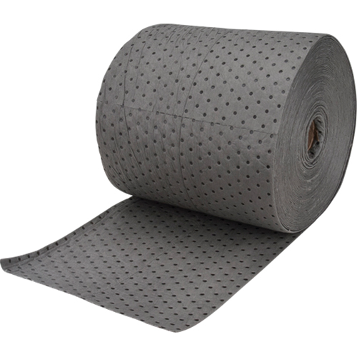 Rouleaux absorbants en fibres fines de calibre industriel, Lourd, 150' lo x 15" la, Absorption 35 gal. MAS Chibougamau
