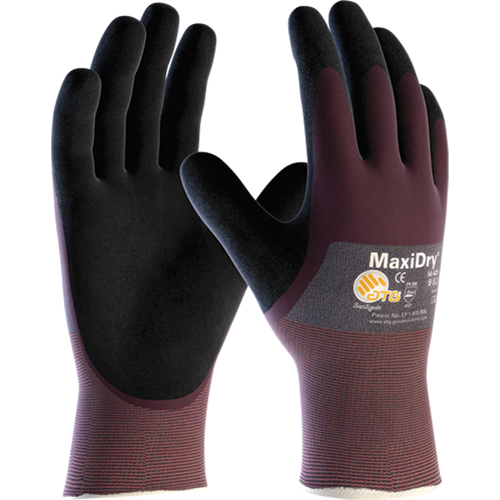 Gants MaxiDry, Moyen, R&ecirc;vetement Mousse de nitrile, Calibre 18, Enveloppe en Nylon MAS Chibougamau