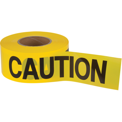 Ruban pour barricade Caution, Anglais, 3" la x 1000' lo, 1,5 mil, Noir sur jaune MAS Chibougamau