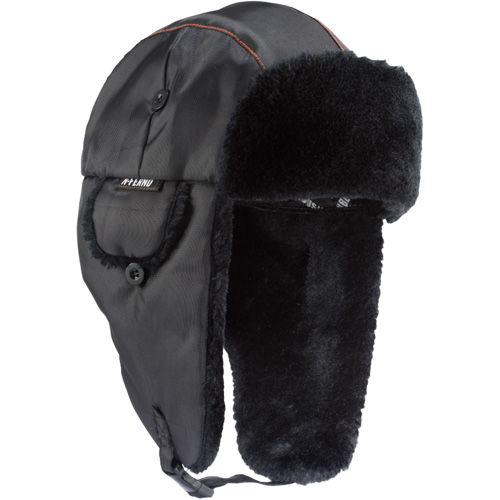 Chapeau de trappeur classique N-Ferno 6802, Doublure en Fourrure synth&eacute;tique, Moyen/Petit, Noir MAS Chibougamau