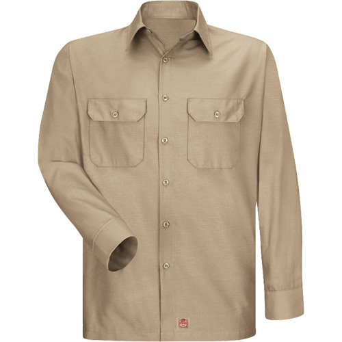 Chemise &agrave; manches longues en tissu ind&eacute;chirable, Hommes, 3T-Grand, Khaki MAS Chibougamau