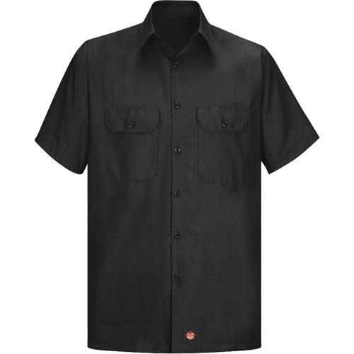 Chemise &agrave; manches courtes en tissu ind&eacute;chirable, Hommes, 3T-Grand, Noir MAS Chibougamau