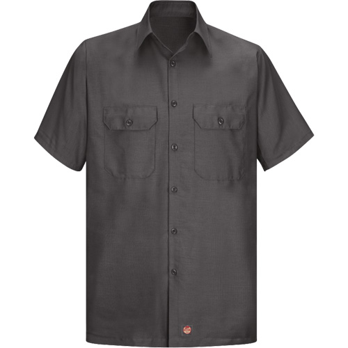 Chemise &agrave; manches courtes en tissu ind&eacute;chirable, Hommes, 3T-Grand, Charbon MAS Chibougamau