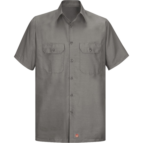 Chemise &agrave; manches courtes en tissu ind&eacute;chirable, Hommes, 3T-Grand, Gris MAS Chibougamau