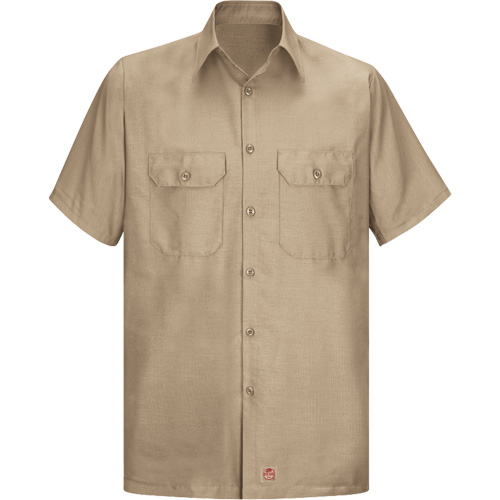 Chemise &agrave; manches courtes en tissu ind&eacute;chirable, Hommes, 3T-Grand, Khaki MAS Chibougamau