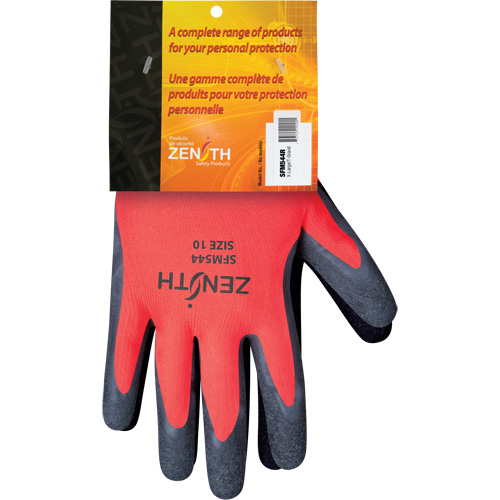 Gants enduits de latex de caoutchouc naturel, 10, R&ecirc;vetement Latex de caoutchouc, Calibre 13, Enveloppe en Polyester MAS Chibougamau