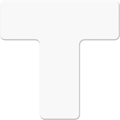 Armor Stripe Lean/5S Markers, T, 6" L x 6" W, White, Plastic MAS Chibougamau