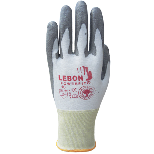 Gants r&eacute;sistants &agrave; la coupe PowerFit Lebon, Taille 2T-Grand/11, Calibre 13, Rev&ecirc;tement Polyur&eacute;thane, Enveloppe en Poly&eacute;thyl&egrave;ne, ASTM ANSI niveau A2/EN 388 niveau B MAS Chibougamau