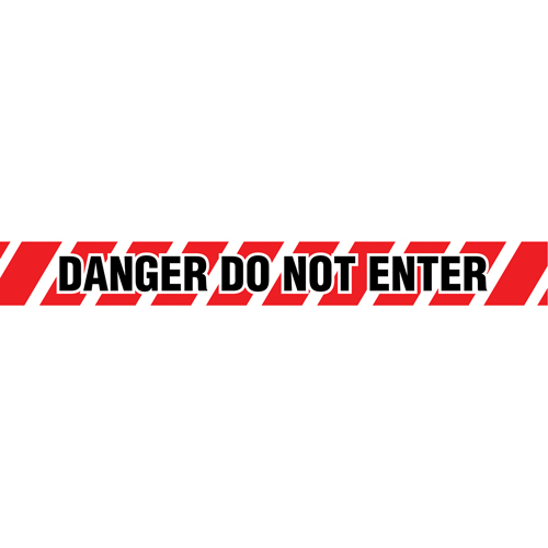 Barricade Tape, English, 3" W x 1000' L, 2 mils, Black on Red MAS Chibougamau