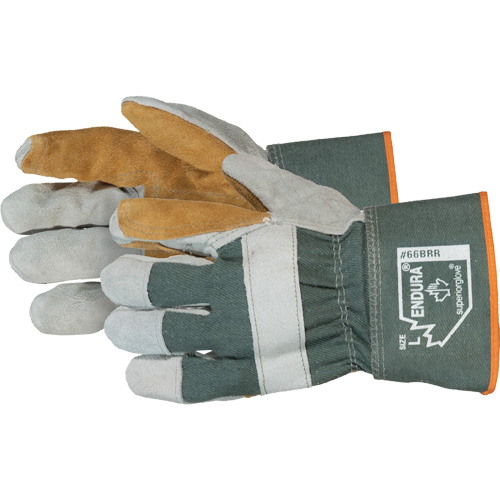 Endura&reg; Double-Palm Fitters Gloves, One Size, Split Cowhide Palm MAS Chibougamau