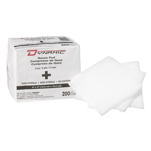&eacute;ponge de gaze Dynamic, Tampon, 4" lo x 4" la, Dispositif m&eacute;dical Classe 1 MAS Chibougamau