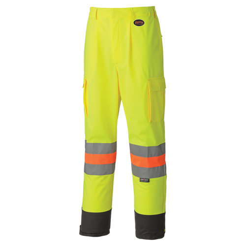 6009 Breathable Traffic Safety Pants, Polyester, X-Small, High Visibility Lime-Yellow MAS Chibougamau