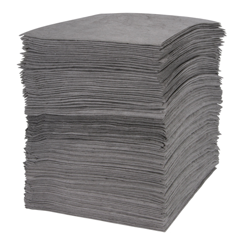 Premium Meltblown Sorbent Pads, Universal, 15" x 18", 30 gal. Absorbancy MAS Chibougamau
