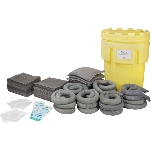 Trousse de lutte contre les d&eacute;versements de premi&egrave;re qualit&eacute;, Universel, Baril de r&eacute;cup&eacute;ration, Absorbance de 95 gal. US MAS Chibougamau