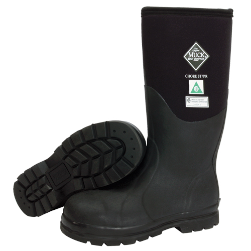 Chore Classic Airmesh-Lined Work Boots, Rubber, Steel Toe, Size 5, Puncture Resistant Sole MAS Chibougamau