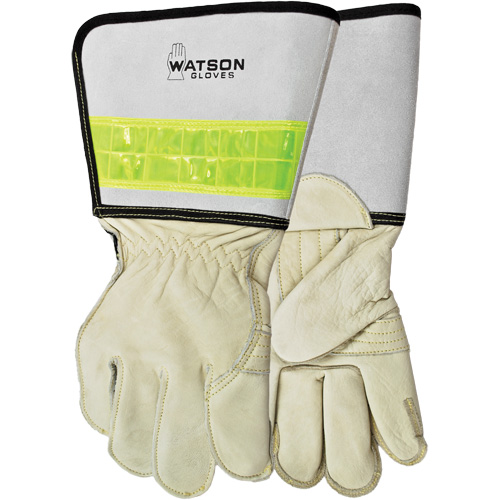 Gants de soudage pour monteur de ligne pour disjoncteur, Cuir fleur de vache, Taille Moyen MAS Chibougamau