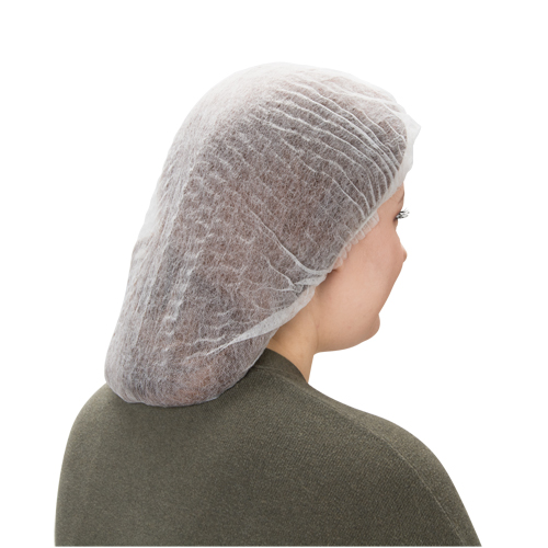 Bonnet bouffant pliss&eacute;, Polypropyl&egrave;ne, 19", Blanc MAS Chibougamau