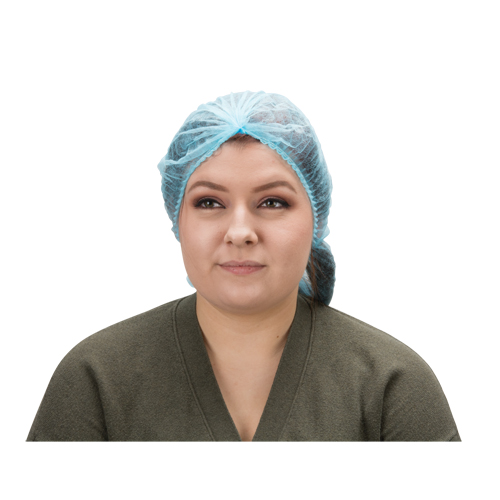 Pleated Bouffant Cap, Polypropylene, 21", Blue MAS Chibougamau