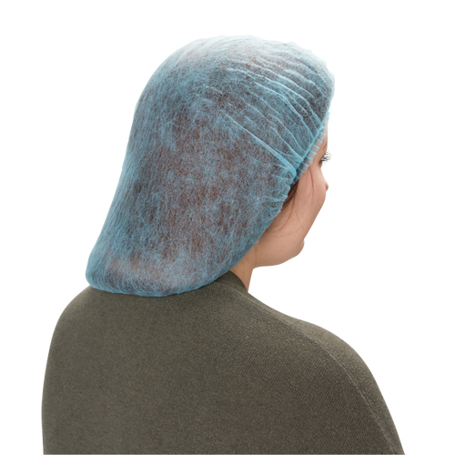 Pleated Bouffant Cap, Polypropylene, 21", Blue MAS Chibougamau