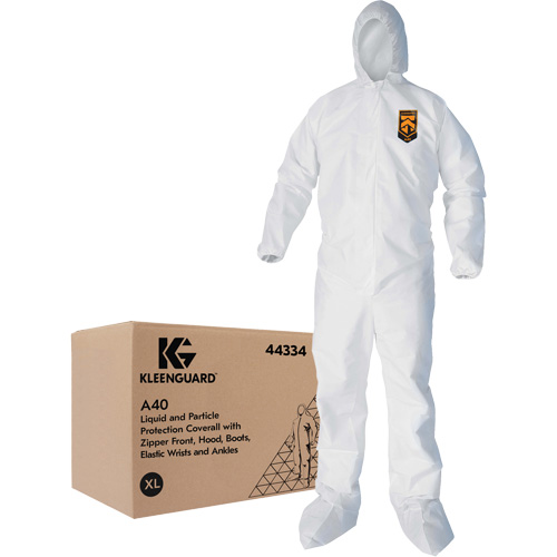 Kleenguard A40 Coveralls, X-Large, White, Microporous MAS Chibougamau