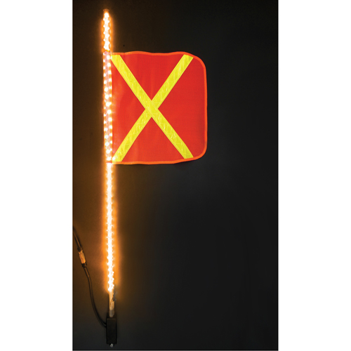 Safety Whip&reg; Heavy-Duty LED Whips, Hitch Mount, 4 High, Orange with Reflective MAS Chibougamau