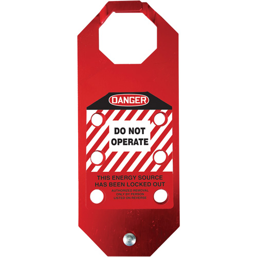Stopout&reg; OSHA Danger Aluma-Tag Do Not Operate Hasp, Red MAS Chibougamau