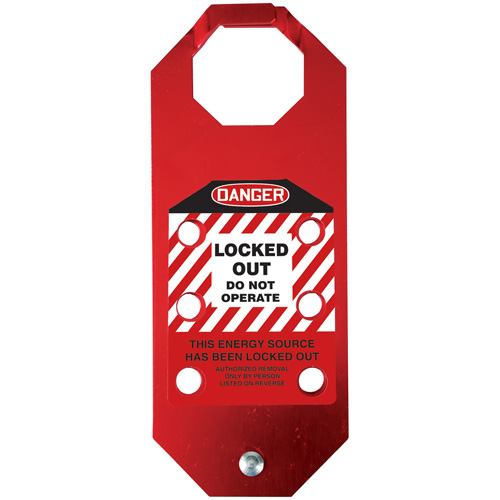 Stopout&reg; OSHA Danger Aluma-Tag Locked Out Do Not Operate Hasp, Red MAS Chibougamau