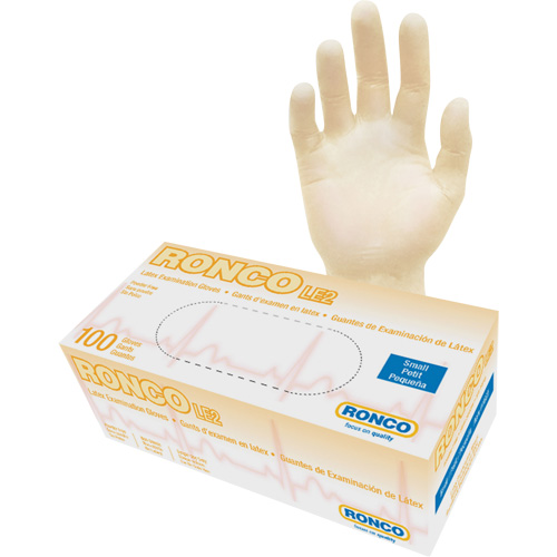 Gants jetables, Petit, Latex, 4 mils, Sans poudre, Naturel, Classe 2 MAS Chibougamau