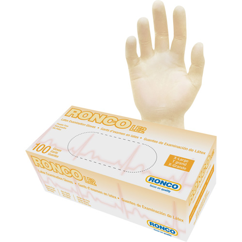 Gants jetables, T-Grand, Latex, 4 mils, Sans poudre, Naturel, Classe 2 MAS Chibougamau