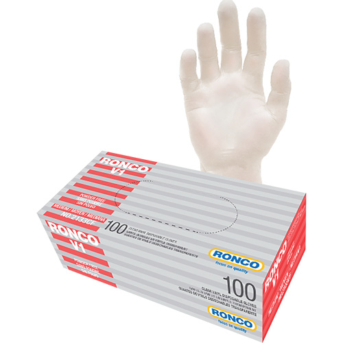 Gants jetables, Moyen, Vinyle, 3 mils, Sans poudre, Transparent MAS Chibougamau