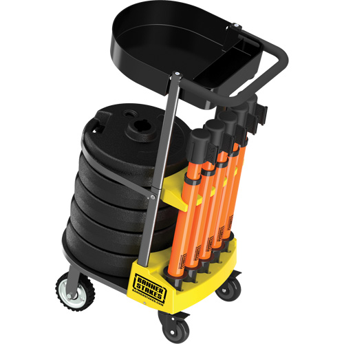 PLUS Barrier Post Cart Kit with Tray, 75' L, Metal, Orange MAS Chibougamau