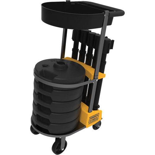Chariot de transport avec plateau pour barri&egrave;re PLUS, 75' lo, M&eacute;tal, Noir MAS Chibougamau