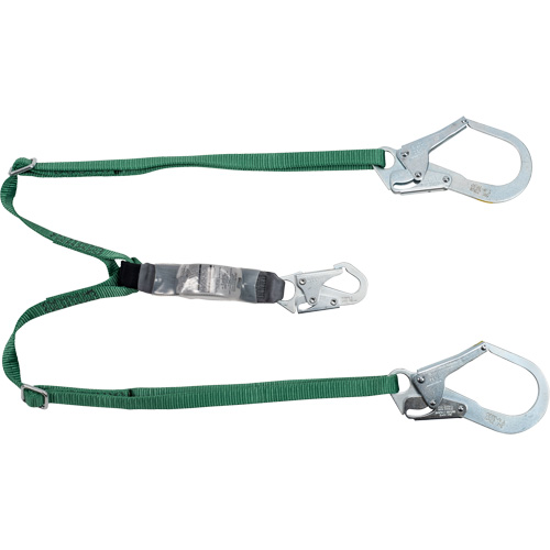 V-Series Lanyard, 6', Rebar Hook Center, Snap Hook Leg Ends, Polyester MAS Chibougamau