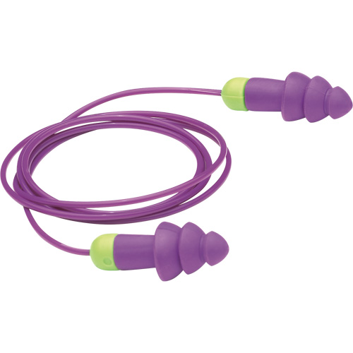 Bouchons d'oreilles r&eacute;utilisables Rockets, Avec cordon, Vrac - Sac en poly, 27 dB NRR, Taille unique MAS Chibougamau