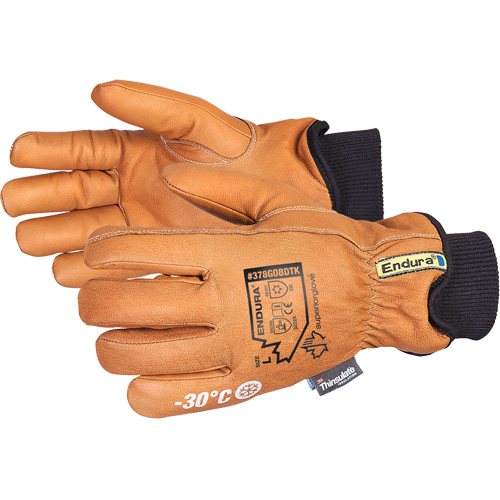 Endura&reg; Deluxe Winter Driver's Glove, X-Small, Grain Goatskin Palm, Thinsulate Inner Lining MAS Chibougamau