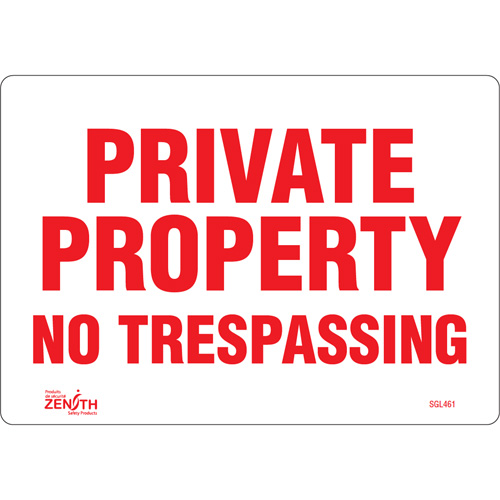 Enseigne Private Property, 7" x 10", Vinyle, Anglais MAS Chibougamau