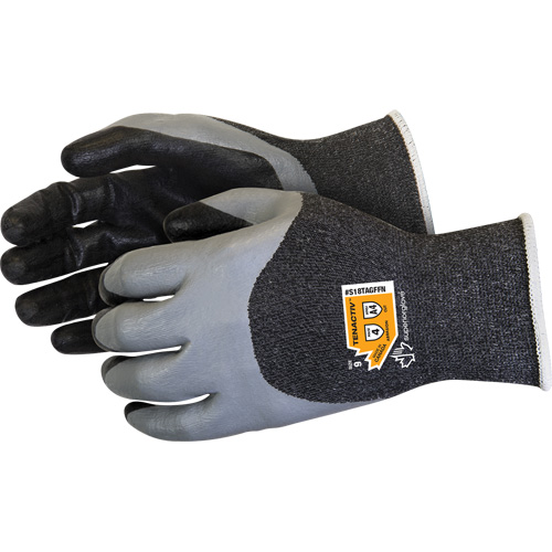 Gants &agrave; double trempage r&eacute;sistants aux coupures, Taille 5, Calibre 18, Rev&ecirc;tement Mousse de nitrile, Enveloppe en TenActiv, ASTM ANSI niveau A4 MAS Chibougamau