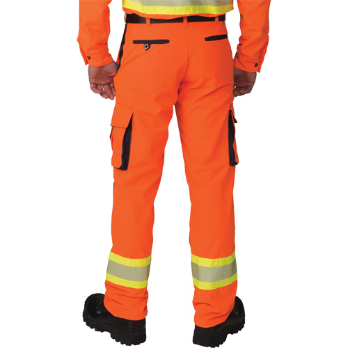 Pantalons cargo haute visibilit&eacute; antid&eacute;chirure, Polyester, 28, Orange haute visibilit&eacute; MAS Chibougamau