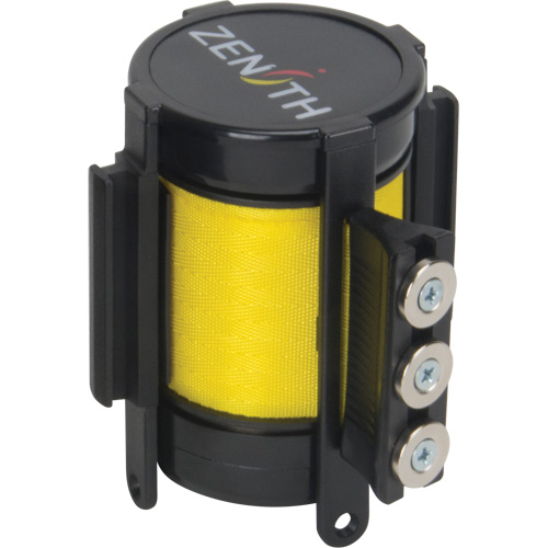 Cassette de ruban magn&eacute;tique pour barri&egrave;re de contr&ocirc;le des foules personnalis&eacute;e, 12', Ruban Jaune MAS Chibougamau