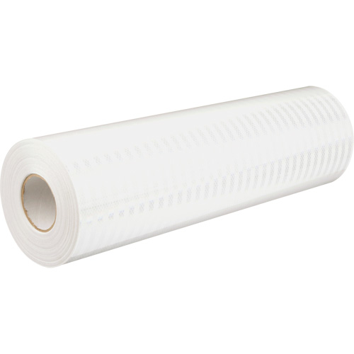 Feuille de rev&ecirc;tement de barricade prismatique de qualit&eacute; &agrave; haute intensit&eacute;, 2" la x 150' lo, 19 mils, Blanc MAS Chibougamau