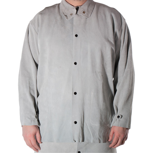 Veste de soudage en cuir de vache refendu, Cuir, Petit, Gris MAS Chibougamau
