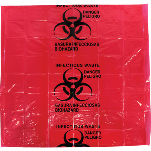 Sacs pour d&eacute;chets dangereux Dynamic, D&eacute;chets infectieux, 24" lo x 24" la, 12 microns MAS Chibougamau