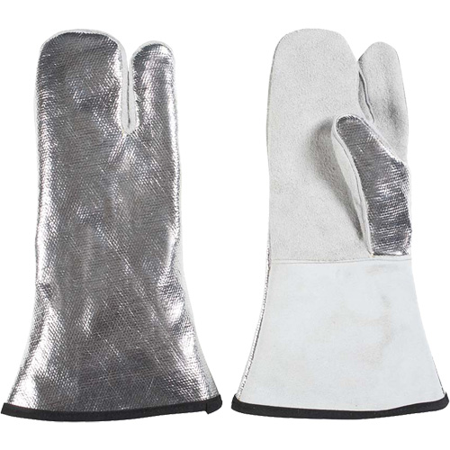 Mitaine &agrave; 3 doigts r&eacute;sistant &agrave; la chaleur, Aluminis&eacute;/Kevlar/Cuir, Taille unique, Prot&egrave;ge jusqu'&agrave; 650°F (343°C) MAS Chibougamau