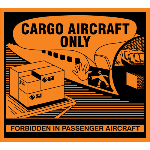 "Cargo Aircraft Only" Handling Labels, 4-3/4" L x 4-1/4" W, Orange MAS Chibougamau