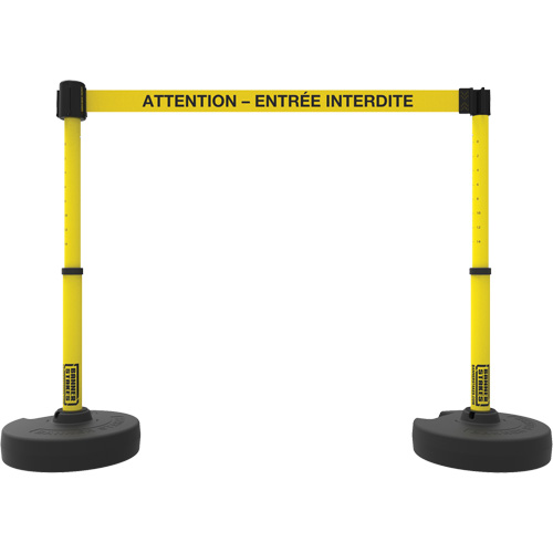 Ensemble de montants pour barri&egrave;re Plus, Plastique, 42" h, Ruban Jaune, Longueur du ruban 15' MAS Chibougamau