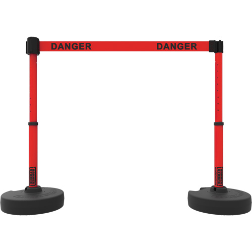 Ensemble de montants pour barri&egrave;re Plus, Plastique, 42" h, Ruban Rouge, Longueur du ruban 15' MAS Chibougamau