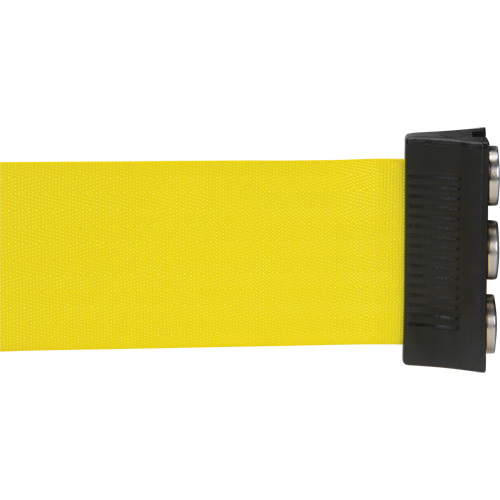 Cassette de ruban magn&eacute;tique pour barri&egrave;re de contr&ocirc;le des foules personnalis&eacute;e, 12', Ruban Jaune MAS Chibougamau