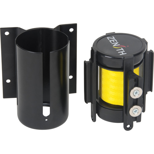 Wall Mount Barrier with Magnetic Tape, Steel, Screw Mount, 7', Yellow Tape MAS Chibougamau