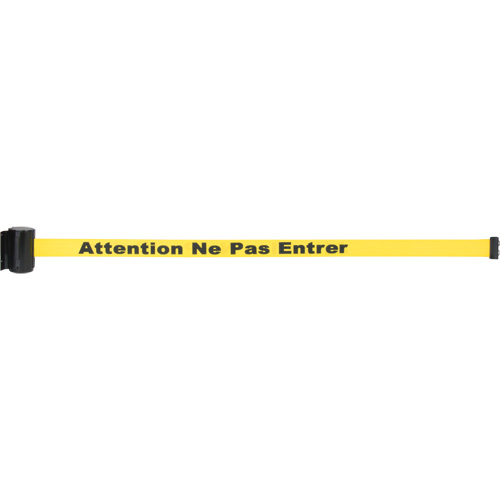 Cassette de ruban magn&eacute;tique pour barri&egrave;re de contr&ocirc;le des foules personnalis&eacute;e, Attention ne pas entrer, 7', Ruban Jaune MAS Chibougamau