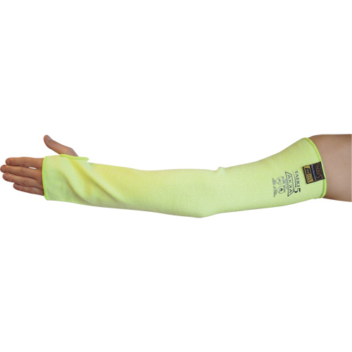 Cut Resistant Sleeve with Thumbhole, Taeki 5, 22", ASTM ANSI Level A4/EN 388 Level 5, High Visibility Yellow MAS Chibougamau